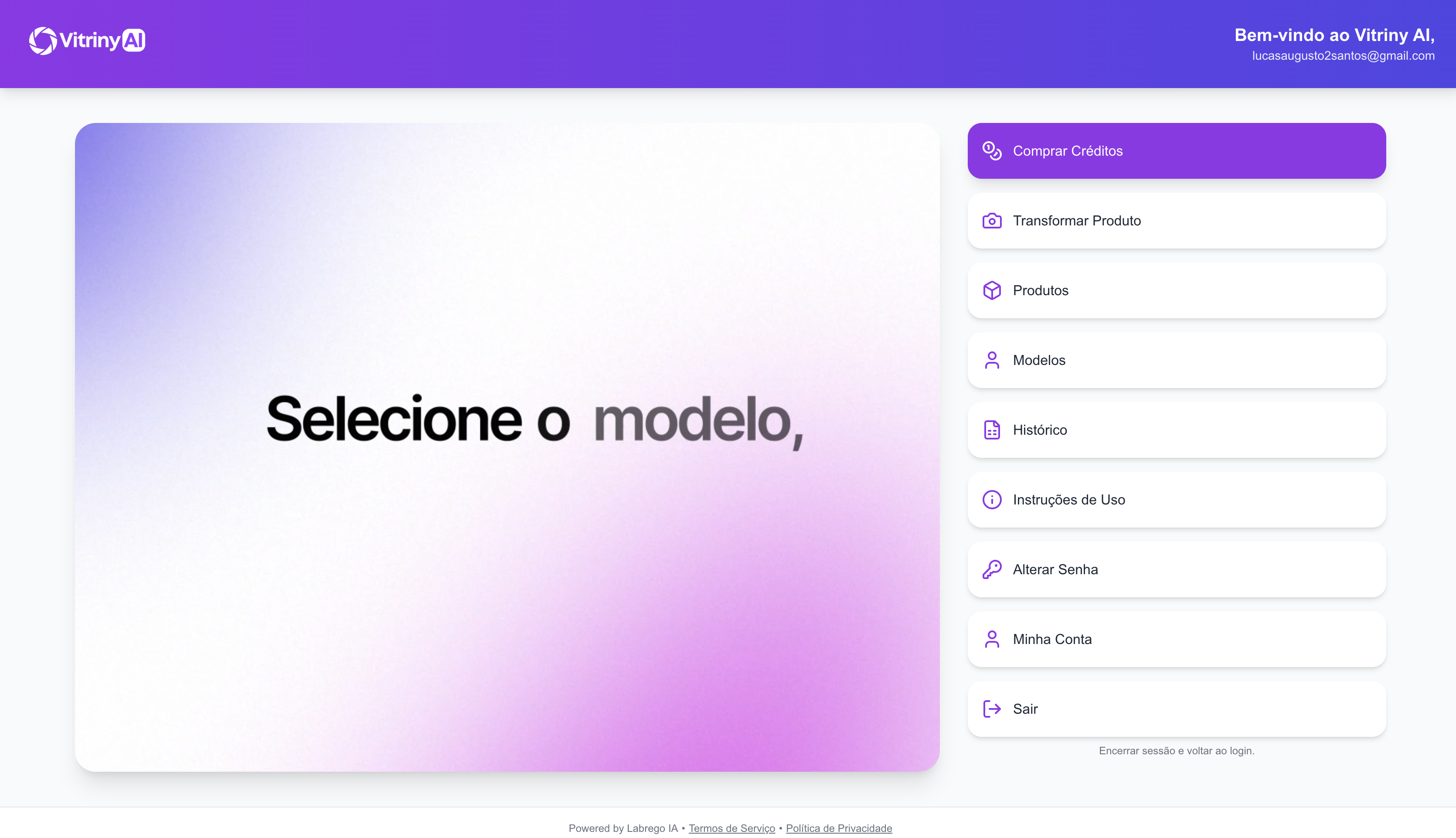 Vitriny AI - Geração de imagens por IA